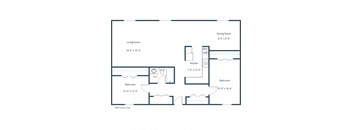 Huntington Apartments in Fargo, ND | Two Bedroom Floor Plan 21A