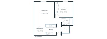 Long Island Apartments | One Bedroom Floor Plan