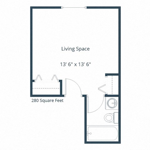 Pacific Park II Apartments in Fargo, ND | Studio Floor Plan 01A