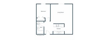 Pacific Park II Apartments in Fargo, ND | One Bedroom Floor Plan 11A