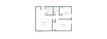 Pacific Park II Apartments in Fargo, ND | Two Bedroom Floor Plan 21B