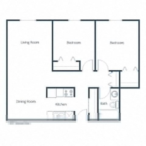 Pacific Park II Apartments in Fargo, ND | Two Bedroom Floor Plan 21C