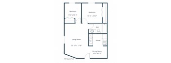 a floor plan of a bedroom apartment