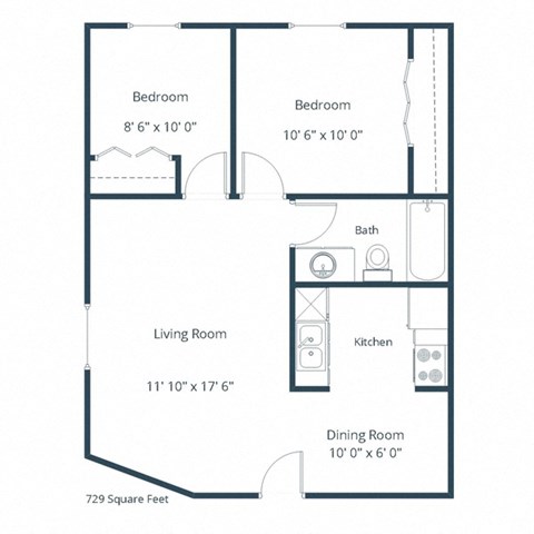a floor plan of a bedroom apartment