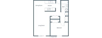 West Oak Apartments in Fargo, ND | One Bedroom Floor Plan 11A