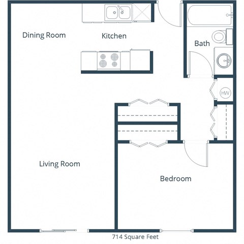 West Oak Apartments in Fargo, ND | One Bedroom Floor Plan 11A
