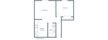 West Oak Apartments in Fargo, ND | One Bedroom Floor Plan 11B