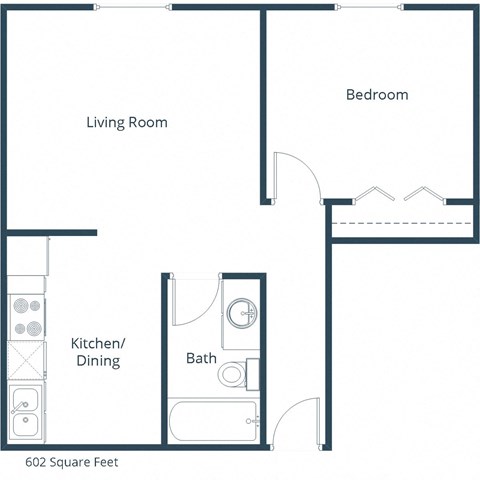 West Oak Apartments in Fargo, ND | One Bedroom Floor Plan 11B