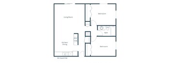 West Oak Apartments in Fargo, ND | Two Bedroom Floor Plan 21A