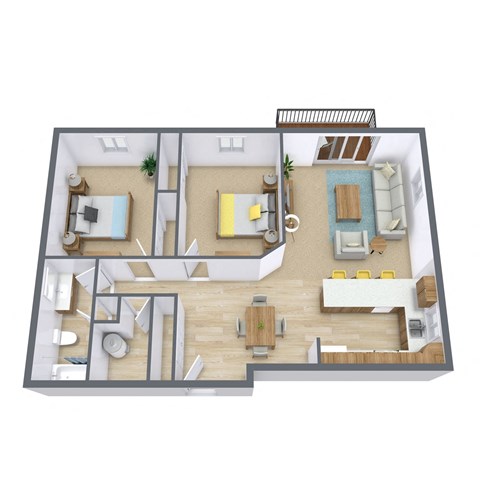 Village Park Apartments in Fargo ND | Two Bedroom Plan 21A