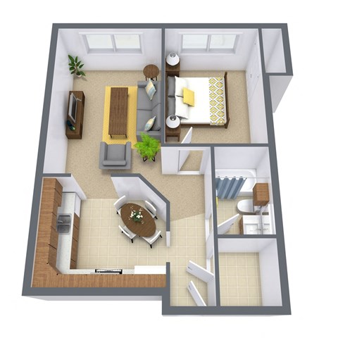Westwood Estates Apartments in Fargo, ND | One Bedroom Floor Plan 11A