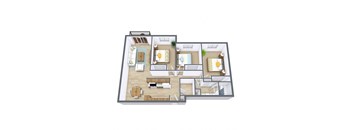 Westwood Estates Apartments in Fargo, ND | Three Bedroom Floor Plan 31A
