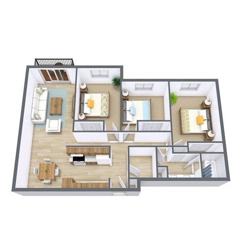 Westwood Estates Apartments in Fargo, ND | Three Bedroom Floor Plan 31A