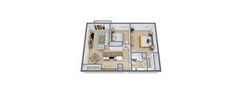 Windgate Apartments in Fargo, ND | Two Bedroom Floor Plan 21A