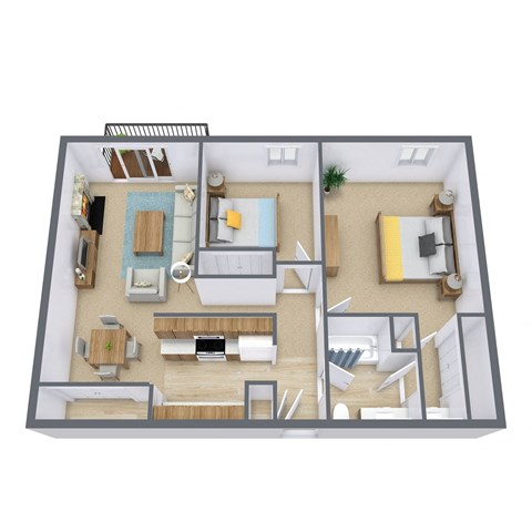 Windgate Apartments in Fargo, ND | Two Bedroom Floor Plan 21A