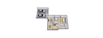 Windgate Apartments in Fargo, ND | Two Bedroom Floor Plan 21B