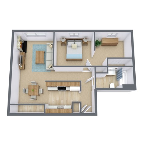 Windgate Apartments | One Bedroom Floor Plan 11A