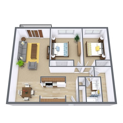 Windsor Apartments in Fargo, ND | Two Bedroom Floor Plan 21B