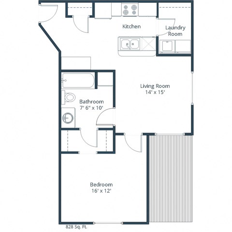 West Lake Apartments in West Fargo, ND | One Bedroom Floor Plan 11A
