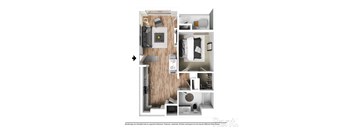 FP A2 with furniture at Westbury Apartments, Rancho Cucamonga, CA, 91739