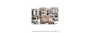 FP B1 with furniture at Westbury Apartments, California