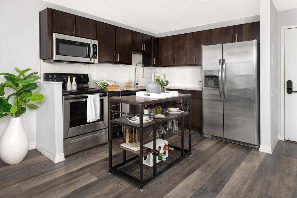 our apartments offer a modern kitchen with stainless steel appliances