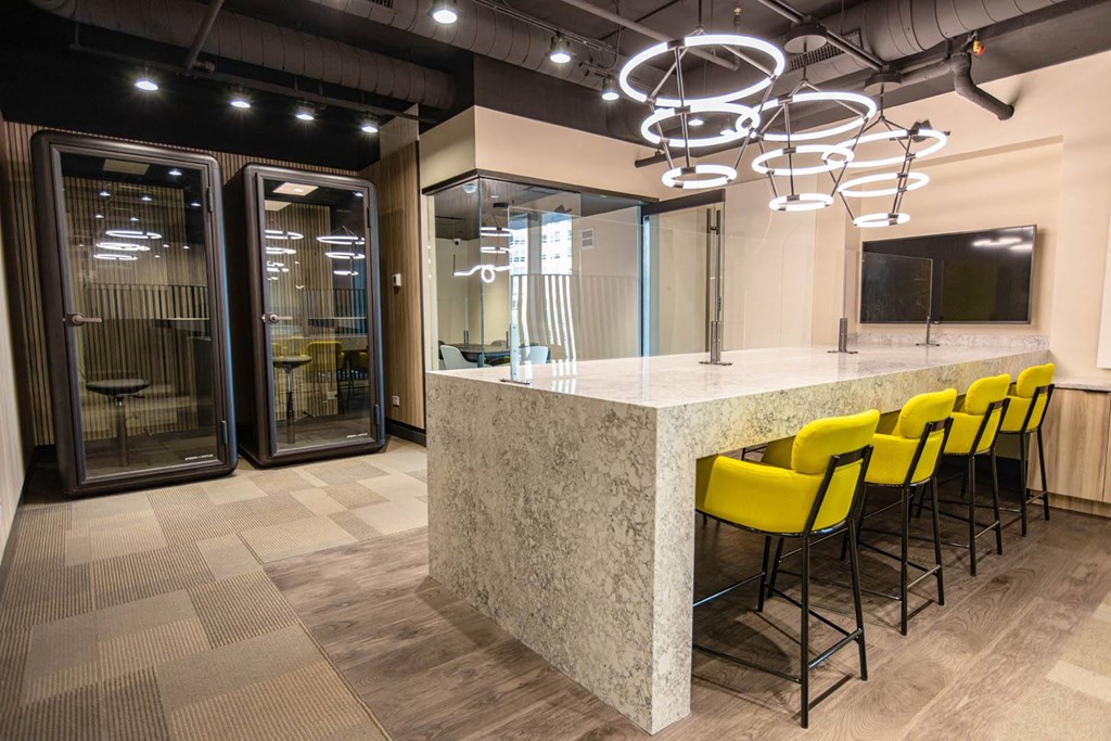 Lounge with chairs at 21 E Chestnut, Chicago, IL