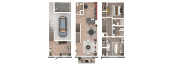 A set of three images showing different floor plans of a house.