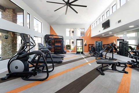 the gym at the monarch luxury apartments