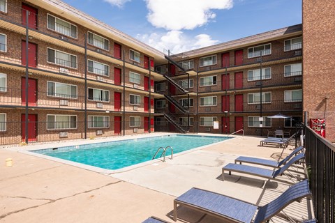 the swimming pool at our apartments