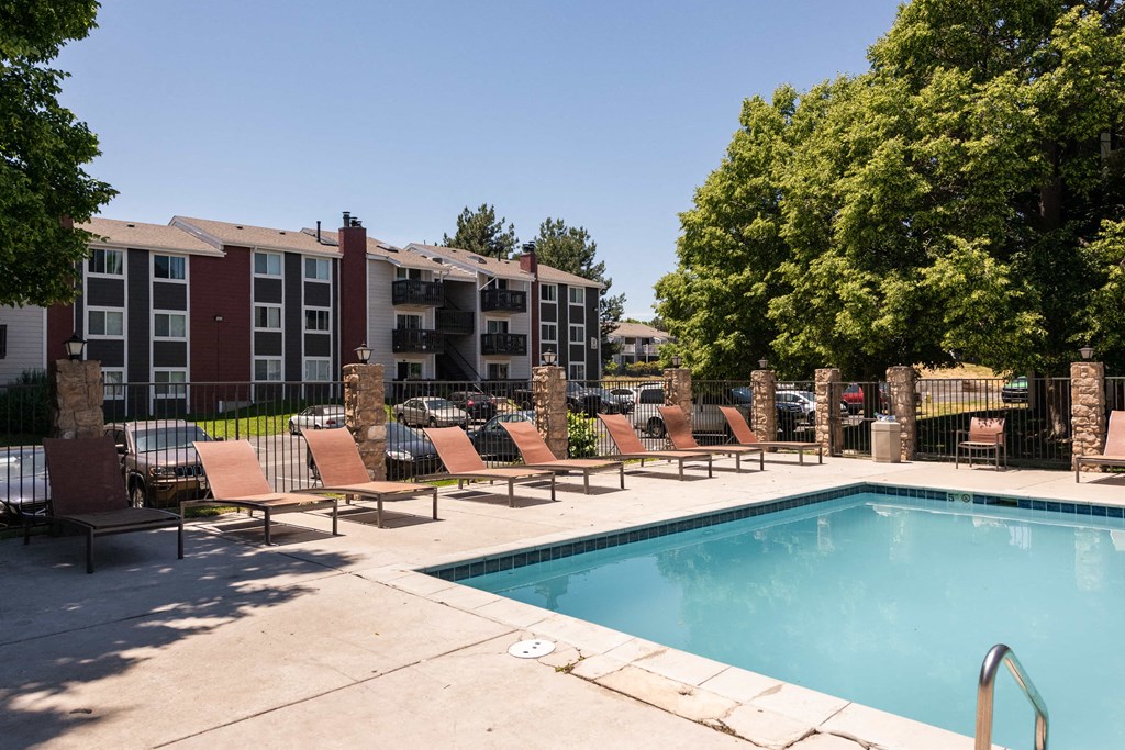 our apartments have a swimming pool with lounge chairs