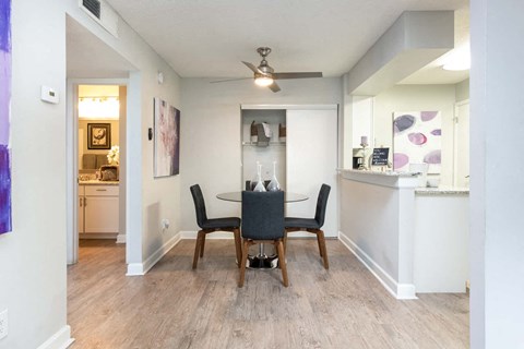 Arbour Ponds apartments in Tampa sequoia floor plan dining area 1x1 750 sq ft