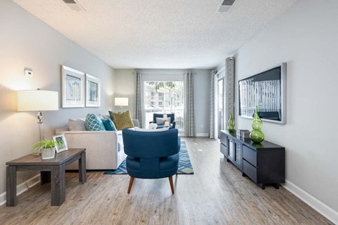 Tampa Pet Friendly Apartments at Arbour Ponds Aspen living room view 2x2 950 sq ft