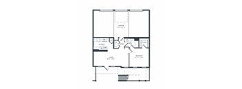 a floor plan of a house with a bedroom and a living room