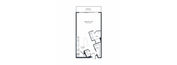 a floor plan of a house with a bedroom and a living room