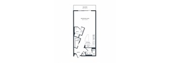 a floor plan of a unit with a bedroom and a bathroom