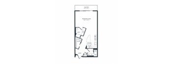 a floor plan of a unit with a bedroom and a bathroom