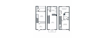 three different floor plans of a house with different bedrooms