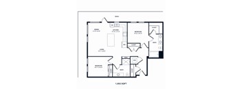 A floor plan of a 1,002 square foot home.