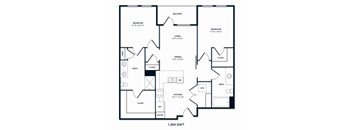 A floor plan of a 1,004 square foot home.