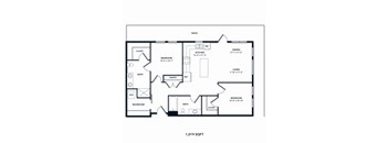 A floor plan of a 1,019 square foot home.