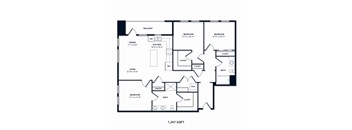 A floor plan of a 1,247 square foot home.