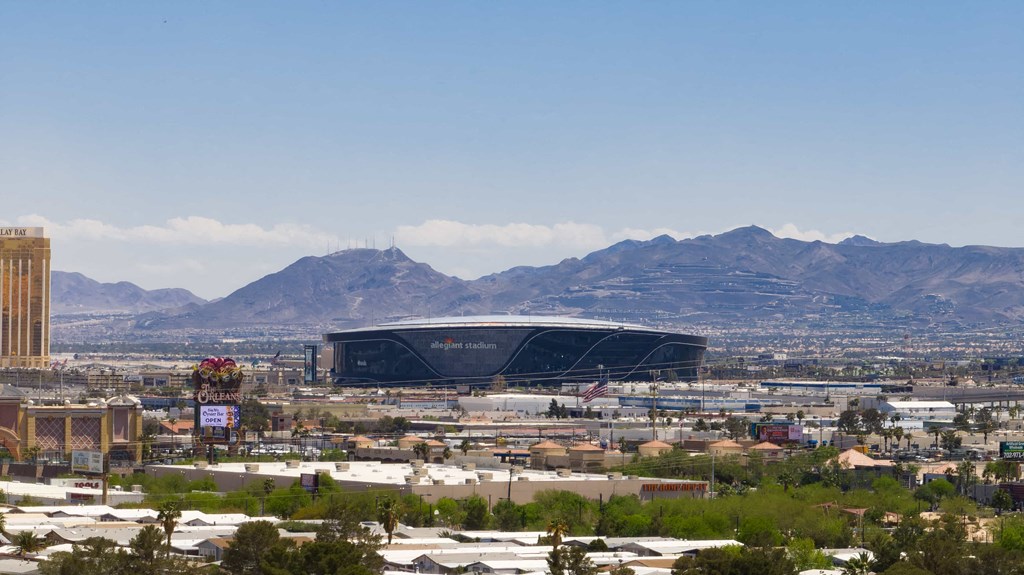 a view of the stadium and the city
