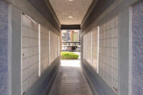 a row of lockers on the side of a building
