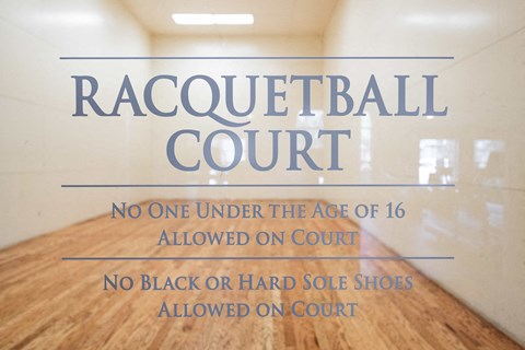 a court room with a door that saysracquel court no one under the age