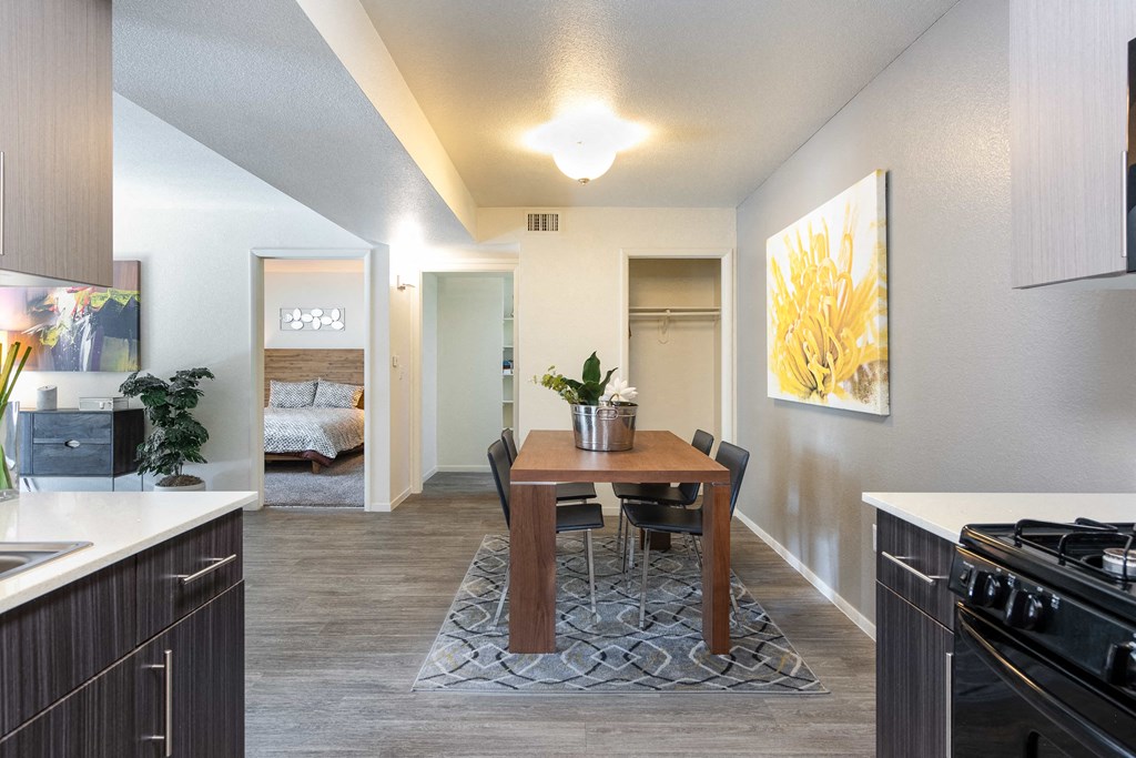 our apartments at the district feature a kitchen and dining room
