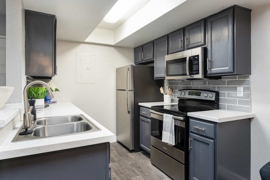 our apartments offer a modern kitchen with stainless steel appliances