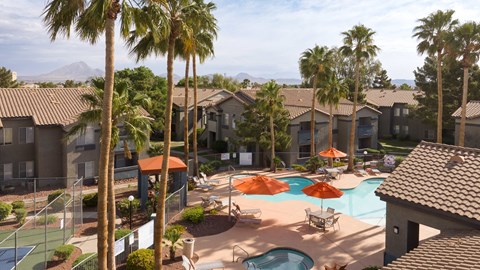 a view of the pool at residence inn