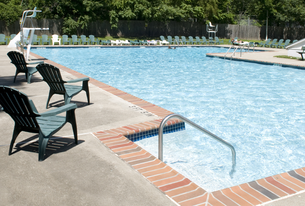 Sparkling blue waters pool number 1 at Troy Hills Village in Parsippany, NJ,07054