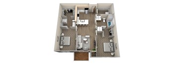 bedroom floor plan an 1193 sq ft apartment at the preserve at great pond apartments in winds at Pinehurst Apartments, Baxter, MN 56425